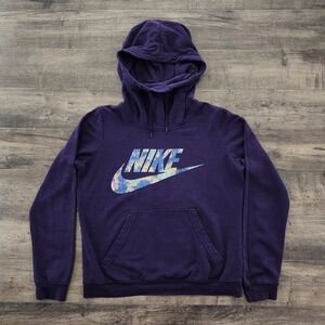 Nike Funnel Neck Pullover Hoodie Sweatshirt Purple Women's Medium